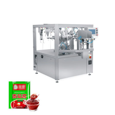 WG210 Automatic Sauce Doypack Prefabricated Bag Packing Machine SUS304 Sistema PLC di configurazione del materiale