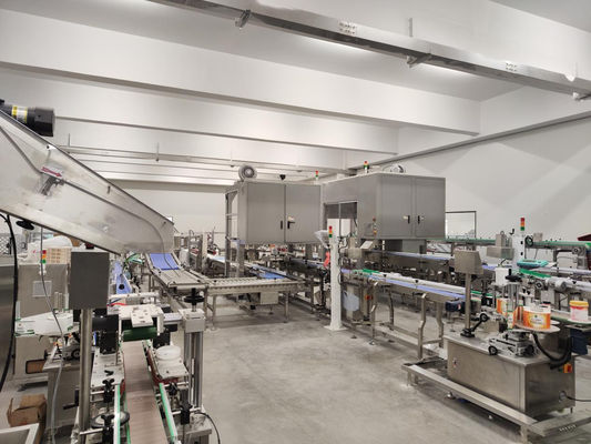 Linea di produzione per la cartonatura e la palettizzazione completamente automatica