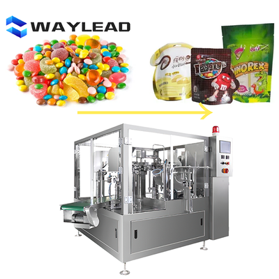 Macchina di imballaggio automatico a sacchetto industriale prefabbricata per riempimento in polvere liquida di noci e snack